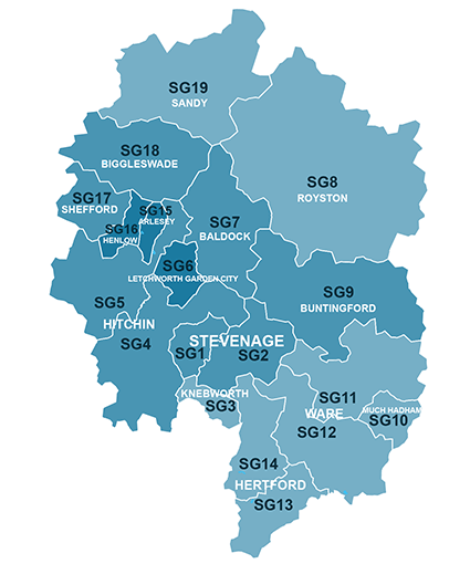 Stevenage Map (House Sale Data)